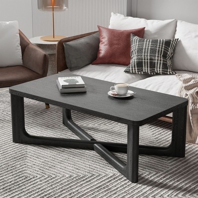 Dovelina Wood Grain Tabletop Rectangle Coffee Table for Living Room