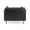 PAGED Modern Accent Chair, Arm Chair with 2 Rolled Pillows and Wood Legs, Button Tufted Reading Chair for Bedroom, Living Room Furniture - 2 of 4