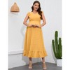 Maternity Dress Summer Ruffle Cap Sleeveless V Neck Maxi Dress Baby Shower Photoshoot - 2 of 4