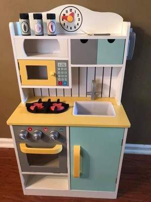 Teamson Kids Little Chef Florence Classic Play Kitchen Set, Wood Grain