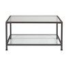 30" Camber Modern Square Coffee Table with Clear Glass Pewter - Studio Designs Home: Metal Frame, Rectangle Shape - 4 of 4