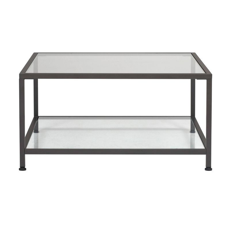 30&#34; Camber Modern Square Coffee Table with Clear Glass Pewter - Studio Designs Home, 5 of 11