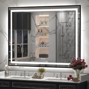 Apmir Super Bright Front & Back LED Lighted Anti-Fog Aluminum Alloy Framed Tempered Glass Bathroom/Vanity Mirror with ETL & 3-Year Warranty - 1 of 4
