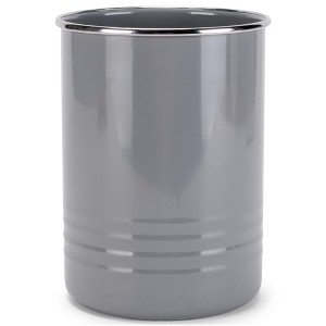 Nat & Jules Charcoal Grey 6.75 x 5 Iron Metal Kitchen Crock Utensil Holder - 1 of 4
