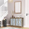 Wooakway 30"H Inch Antique Natural Wood Farmhouse Wall Mirror Horizontal or Vertical for Bathroom Vanity - 3 of 4