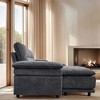 141'' Chenille Upholstered U-Shaped High-Back 6-Seat Sectional Sleeper Sofa with Movable Ottoman - 4 of 4