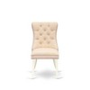 East West Furniture DAP2F23 Dallas Parson Kitchen Chairs - Button Tufted Nailhead Trim Beige Red faux Leather  Dining Chairs, Set of 2, linen white - 3 of 4