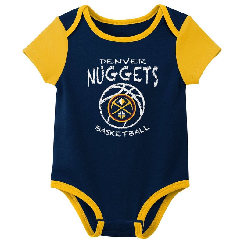 NBA Denver Nuggets Infant Boys&#39; 3pk Bodysuit Set, 4 of 5