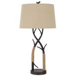 Metal Table Lamp with Rope Accents Black/Tan - Cal Lighting