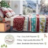 Reversible Xmas Quilts, Full/Queen Size, Christmas Bedding, Bedspread, Lodge Cabin Moose Coverlet, Red Blue Stripe Quilt Set - 3 of 4