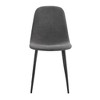 Gulches Comfortable Linen-Cotton Dining Chair Set of 6 Dark Gray with Integrated Seat Backrest Black Metal Legs Adjustable Anti-Slip Feet - 4 of 4