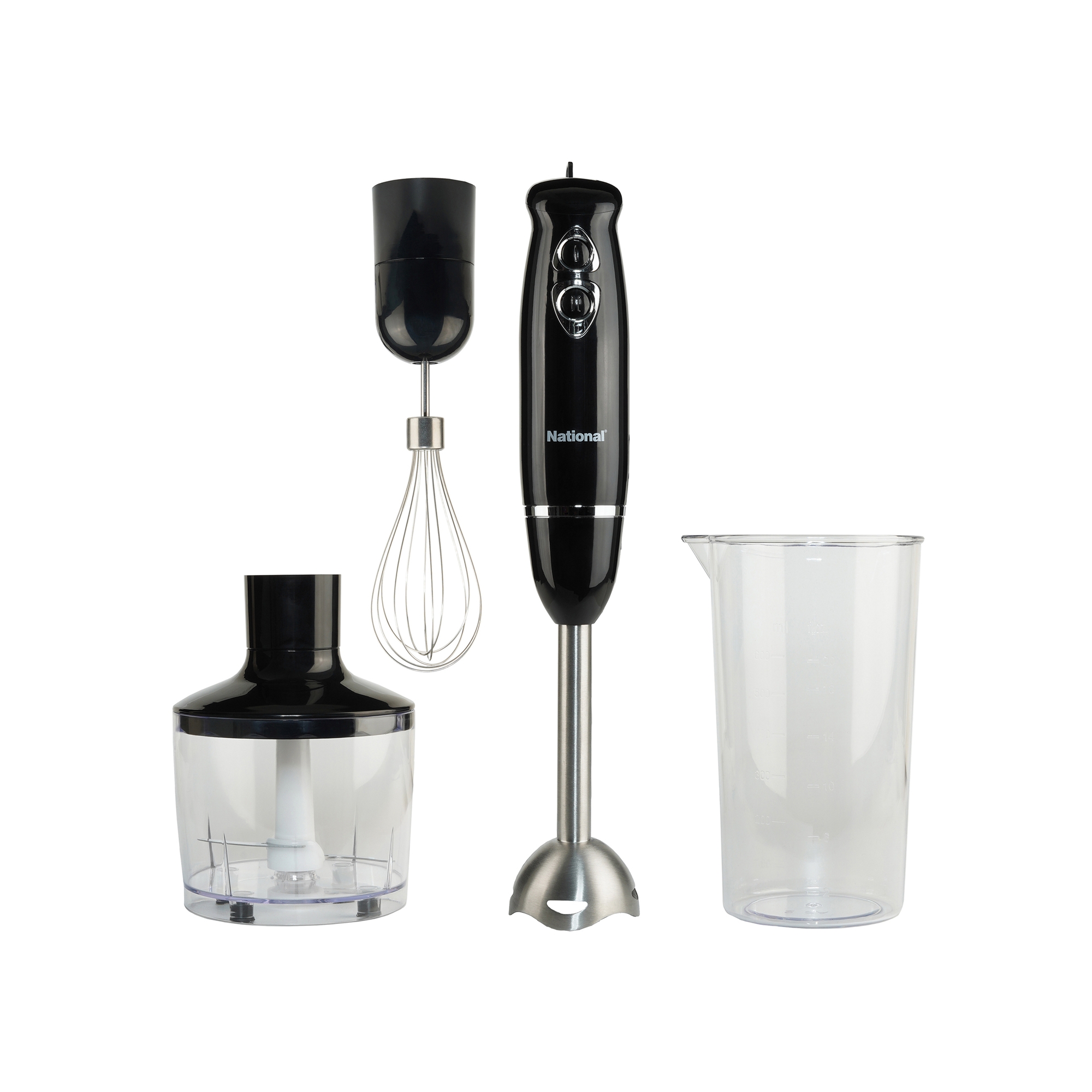 National® 500-Watt Multi-Purpose 4-in-1 Immersion Blender with Attachments in Black