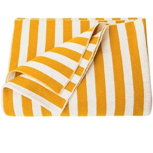 Cotton Cable Knit Stripe Baby Blanket, Super Soft Toddler Blanket, 30 × 40 Inches - NTBAY - 1 of 4