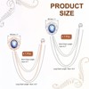 Unique Bargains Alloy Rhinestones Tassel Chain Hanging Fashion Durable Oral Brooch 2 Pcs - 2 of 4