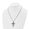 Black Bow Jewelry Mens Stainless Steel Brushed & Antiqued Voided Cross Necklace, 20 Inch - 3 of 4