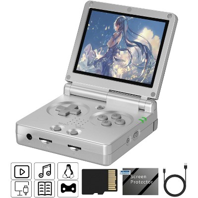 Voacle Flip Retro Handheld Game Console ,3.5 Inch IPS Screen Linux System (Silver-New)