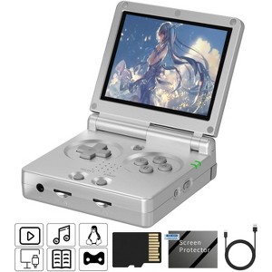 Voacle Flip Retro Handheld Game Console ,3.5 Inch IPS Screen Linux System (Silver-New) - 1 of 3