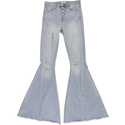 Articles of Society Womens Amber Distressed Flared Jeans