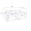 Homy Casa Modern Boucle Sectional Sofa with Round Pillows and Curved Arms for Living Room or Apartment, White - 3 of 4