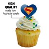 Superman (2025) Logo Heart Love Cupcake Picks Toppers Decoration Set of 6 - 3 of 4