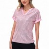 Anna-Kaci Women's Sequin Short Sleeve Top with Satin Trim V-Neckline and Rolled Cuffs - 2 of 4