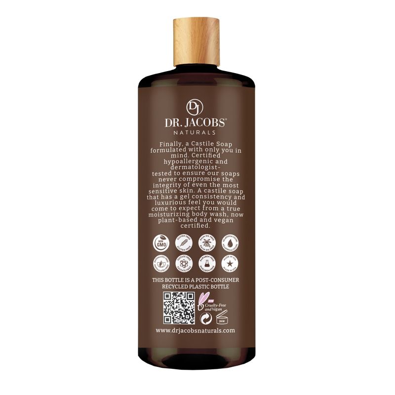 Dr Jacobs Naturals Rich Castile Shea Butter Body Wash Hypoallergenic Vegan Sulfate-Free Paraben-Free Dermatologist Recommended 32oz - Shea Butter, 3 of 6