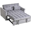 3 in 1 Convertible Sleeper Sofa Bed, Modern Polyesterll Out Couch Bed, Adjustable Backrest, Polyester Loveseat Futon Sofa with Pillows & Pockets - 4 of 4