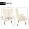 Yaheetech Boucle Accent Chair With Wood-tone Metal Legs, Ivory : Target