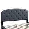 Royal Hampton Queen Bed with Button Tufted Scalloped Headboard, Gray - 2 of 4