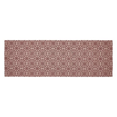 Custom House Burgundy Tan Jacquard Runner 12x36 VHC Brands