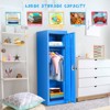 Safstar 48" Metal Storage Locker for Kids, Children Daycare Coat Locker w/ Hanging Rod & Shelf for Bedroom Kids Room School, 2-Tier Safe Storage - 4 of 4