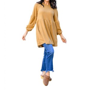 Women's Melrose Ribbed Knit Raglan Tunic - Hayden LA - 1 of 4