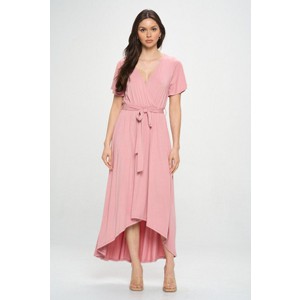 WEST K Women's Georgia Faux Wrap Dress with High-Low Hem and Tie Waist - 1 of 2
