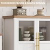 Sideboard Buffet Cabinet with Glass Doors, Large Buffet Cabinet with Storage, Modern Farmhouse Storage Cabinet Table for Kitchen Dining Room - 4 of 4
