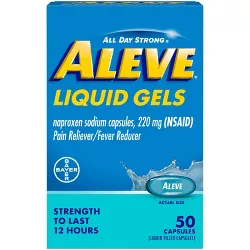 Aleve Naproxen Sodium Pain Reliever Liquid Gels (NSAID) - 50ct