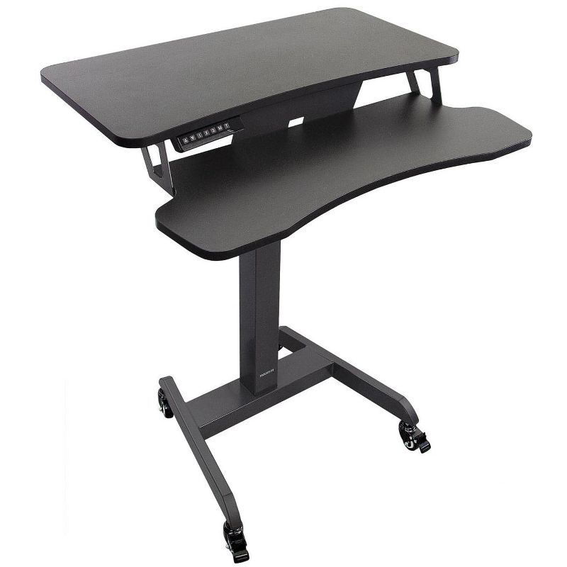 Mount-It! Electric Mobile Adjustable Standing Workstation with Wheels | Rolling Sit Stand Workstation with Programmable Height Adjustment Controller, 1 of 11