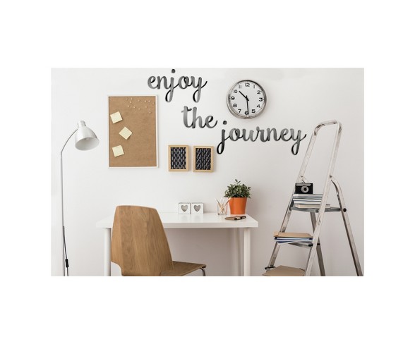 Enjoy the Journey Hand Painted Dimensional Wall Words Gunmetal 24 x 24 x .25 - Letter2Word