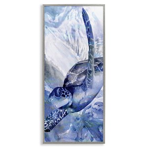 Stupell Industries Sea Turtle Swimming In Ocean, 10" x 24" - 1 of 4