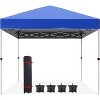 10 x 10 Pop Up Canopy, Beach Tent 3 Adjustable Heights, Easy Up Sun Shade w/ Wheeled Carry Bag, Outdoor Portable Shelter for Events, Parties, Camping - 2 of 4