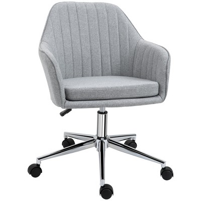TiramisuBest Gray Polyester Mid-Back Office Chair, Adjustable Height, 360¡ã Swivel, 265lbs Max Load