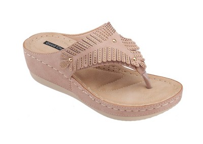 Gc Shoes Virginia Blush 7.5 Embellished Comfort Slide Wedge Sandals ...