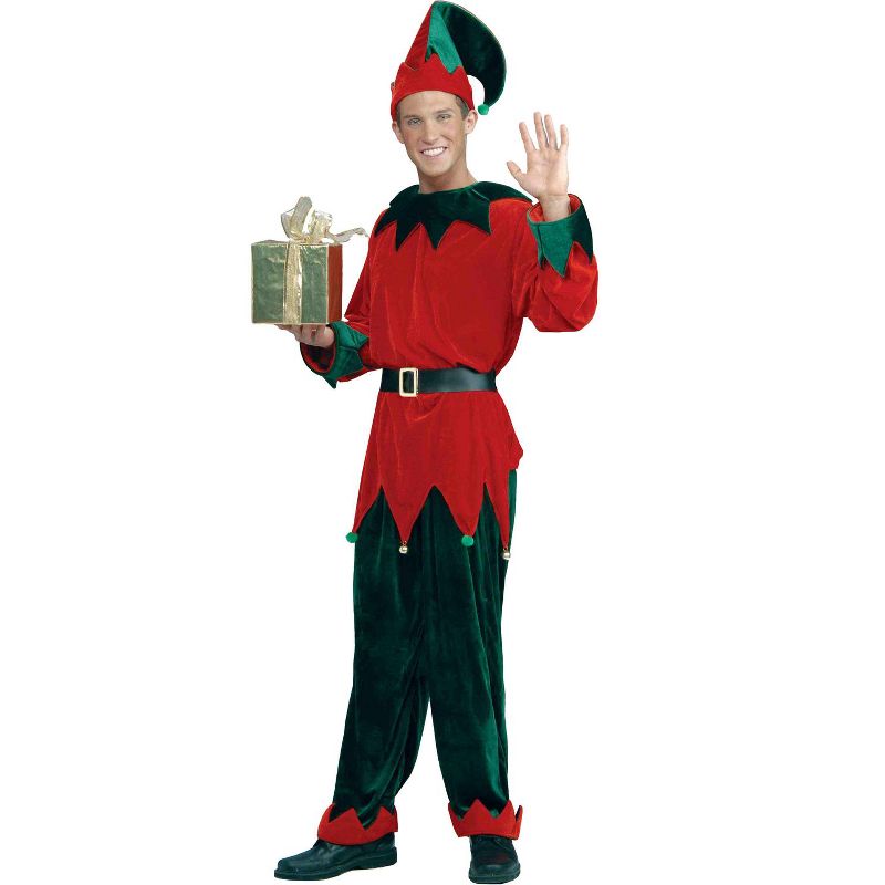 Forum Novelties Helper Elf Adult Costume, X-Large, Red, 2 of 3