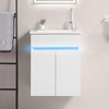 16" Bathroom Vanity with Sink,radar sensing light,Large Space Storage for Small Space,Wall Mounted Bathroom Vanity Cabinet,White - 2 of 4