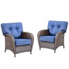 Gymojoy 2 Pieces Patio Outdoor Wicker Chair with Cushion - 3 of 4