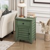 ChicFurnit Nightstand Transitional End Table with Storage Drawer for Living Room, Green, 26.77"*21.26"*7.28" - 2 of 4