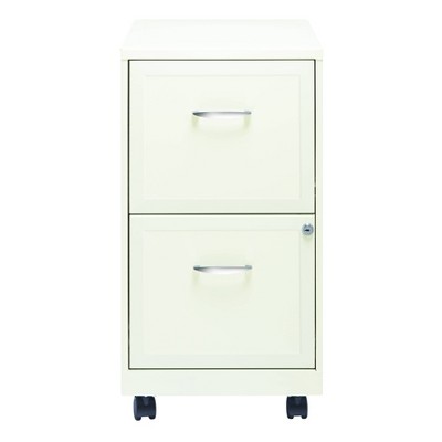 Hirsh Industries Space Solutions File Cabinet on Wheels 2 Drawer - Pearl White