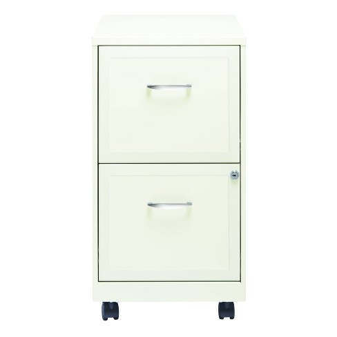 Hirsh Industries Space Solutions File, 2 Drawer White File Cabinet With Wheels