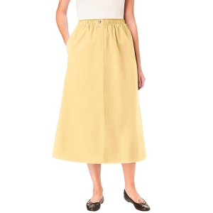 Woman Within Plus Size 7-Day Mockfly Denim Skirt - 1 of 4