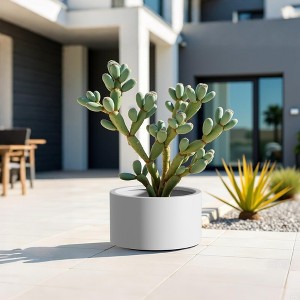PexFix 15.5" x 12" Heavy Duty Corten Steel Round Raised Garden Bed White Planter Box for Outdoor Vegetables Flowers Herbs - 1 of 4