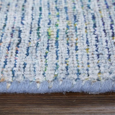 Caldwell Handwoven Blue Wool & Viscose 5' x 7' Area Rug